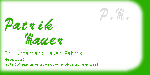 patrik mauer business card